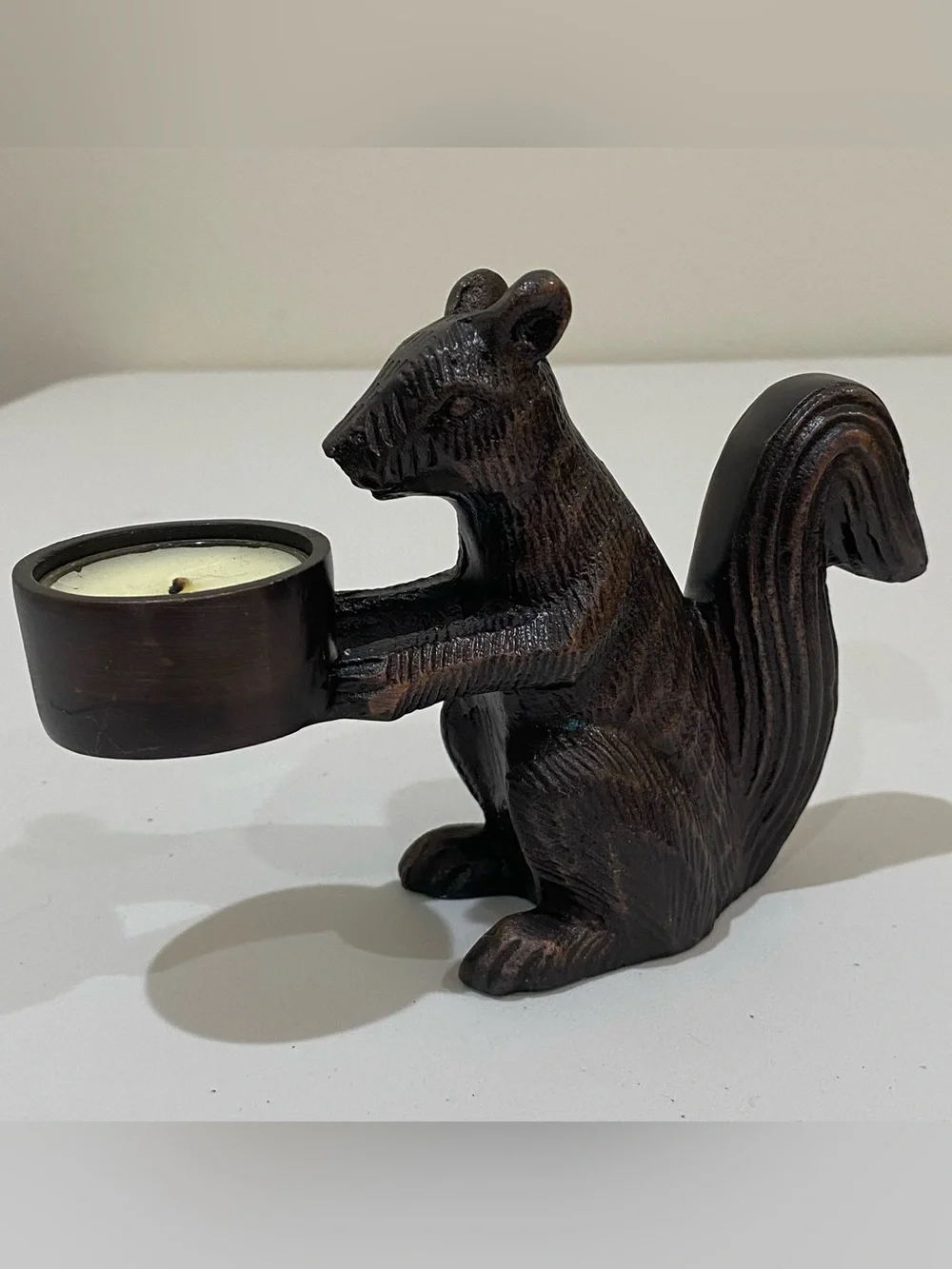 Vtg Crate & Barrel Metal Squirrel Votive Candle Holder 467-041 Made In India